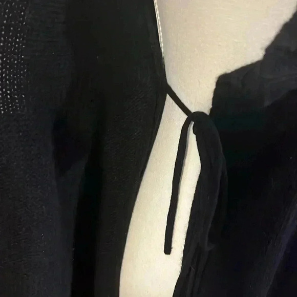 [M]Talulah Black One Button Closure Wool Cashmere Cardigan Wide Neck  Sweater - Picture 5 of 8